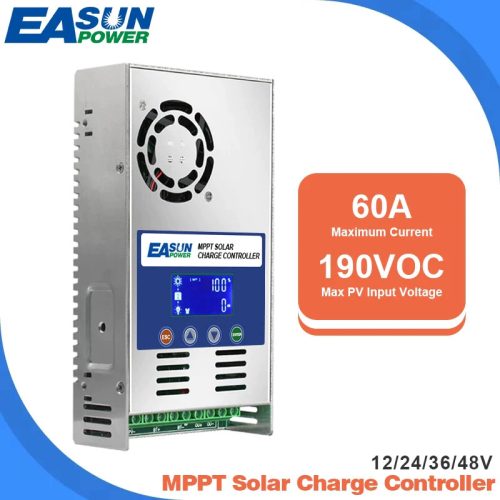 EASUN napelemes töltővezérlő MPPT, 12V 24V 36V 48V akkumulátorhoz